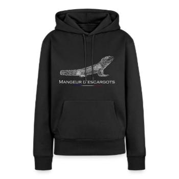 Mangeur d'escargots - Sweat à capuche Premium bio Femme - noir - Devant - Julia (174cm)