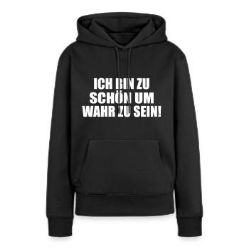 trop beau pour être vrai Égocentrique Égoïste Égoïste - Sweat à capuche Premium bio Femme - noir - Devant - Julia (174cm)