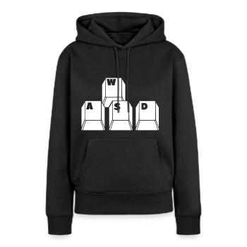 Jouer au clavier - Sweat à capuche Premium bio Femme - noir - Devant - Julia (174cm)
