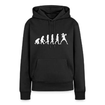 Boxerin Damen Boxen - Frauen Premium Bio Hoodie - Schwarz - Vorne - Julia (174cm)
