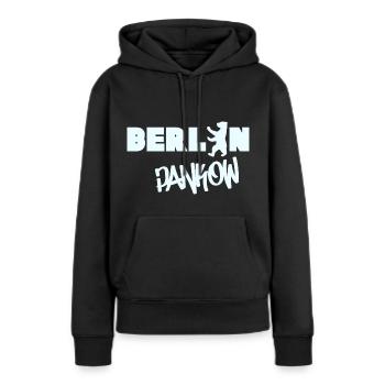 Berlin Pankow lettrage Grafitti souvenir district - Sweat à capuche Premium bio Femme - noir - Devant - Julia (174cm)