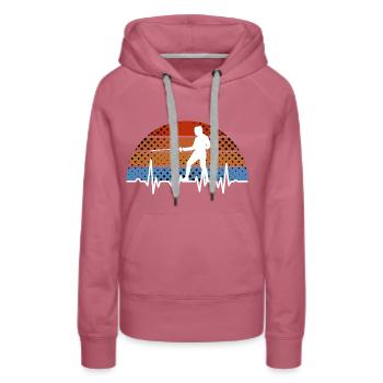 Fencing Sport Heartbeat Gift - Women’s Premium Organic Hoodie - mauve - Front - Isabella (175cm)
