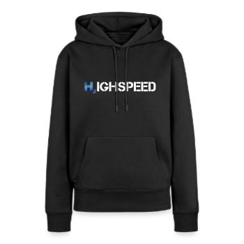 Highspeed Wasserstoff - Frauen Premium Bio Hoodie - Schwarz - Vorne - Julia (174cm)