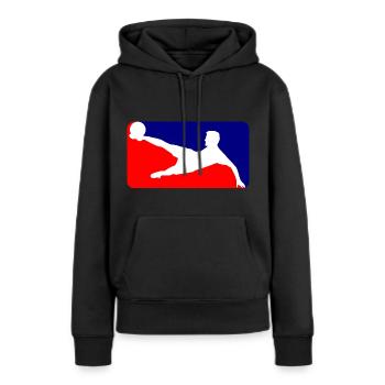Fussball Soccer - Frauen Premium Bio Hoodie - Schwarz - Vorne - Julia (174cm)