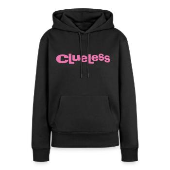 Clueless Klassisches Logo - Frauen Premium Bio Hoodie - Schwarz - Vorne - Julia (174cm)