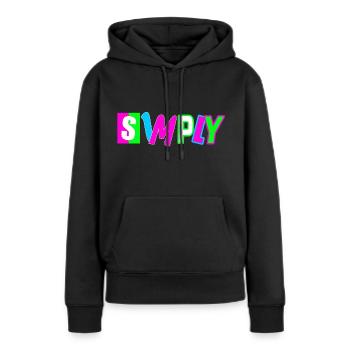 Simplement - Sweat à capuche Premium bio Femme - noir - Devant - Julia (174cm)