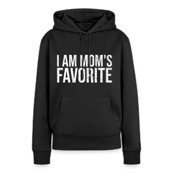 Je suis le préféré de maman - Sweat à capuche Premium bio Femme - noir - Devant - Julia (174cm)