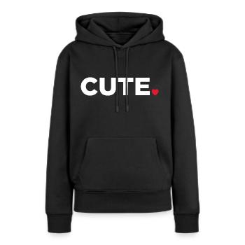 Mignon - Sweat à capuche Premium bio Femme - noir - Devant - Julia (174cm)