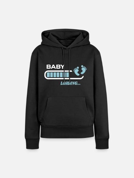 Baby wird heruntergeladen Geburtsgeschenk - Frauen Premium Bio Hoodie - Schwarz