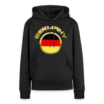 Germany Deutschland Germania - Frauen Premium Bio Hoodie - Schwarz - Vorne - Julia (174cm)