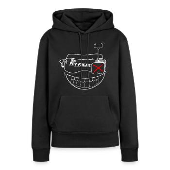 FPV FREAK SMILE - Sweat à capuche Premium bio Femme - noir - Devant - Julia (174cm)
