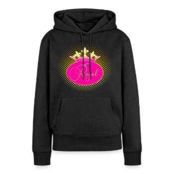 ROYAL Krone Gold Pink - Frauen Premium Bio Hoodie - Schwarz - Vorne - Julia (174cm)
