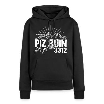 Piz Buin Silvretta Engadin Graubünden Vorarlberg - Frauen Premium Bio Hoodie - Schwarz - Vorne - Julia (174cm)