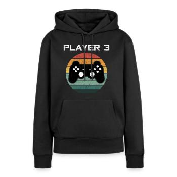 Player 3 Gamer Videospielkonsole Videospiel NERD - Frauen Premium Bio Hoodie - Schwarz - Vorne - Julia (174cm)