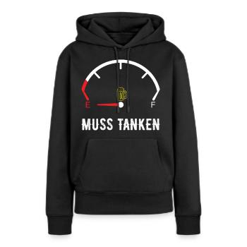 Bier Tanken - Frauen Premium Bio Hoodie - Schwarz - Vorne - Julia (174cm)
