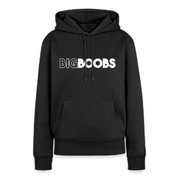 funny giftidea big boobs tits jugs fun huge - Frauen Premium Bio Hoodie - Schwarz - Vorne - Julia (174cm)