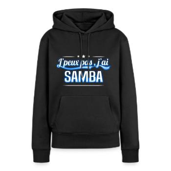 Samba - j'peux pas , j'ai Samba - Sweat à capuche Premium bio Femme - noir - Devant - Julia (174cm)
