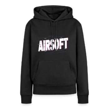 Airsoft Softair Waffe Sport Hobby Spieler Team - Frauen Premium Bio Hoodie - Schwarz - Vorne - Julia (174cm)