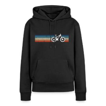 VTT Retro Stripes VTT - Sweat à capuche Premium bio Femme - noir - Devant - Julia (174cm)