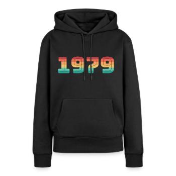 Year of birth 1979 Year of birth Vintage Date of birth - Women’s Premium Organic Hoodie - black - Front - Julia (174cm)