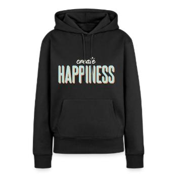 Positif - Sweat à capuche Premium bio Femme - noir - Devant - Julia (174cm)