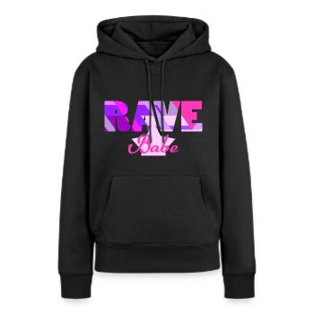 Rave babe - Women’s Premium Organic Hoodie - black - Front - Julia (174cm)