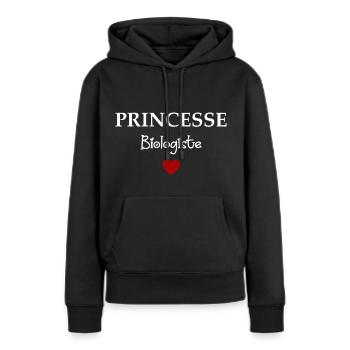 Princesse Biologiste - Sweat à capuche Premium bio Femme - noir - Devant - Julia (174cm)