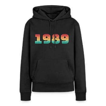 Jahrgang 1989 Geburtsjahr Vintage Geburtsdatum - Frauen Premium Bio Hoodie - Schwarz - Vorne - Julia (174cm)