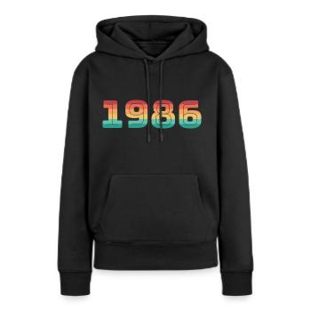 Jahrgang 1986 Geburtsjahr Vintage Geburtsdatum - Frauen Premium Bio Hoodie - Schwarz - Vorne - Julia (174cm)