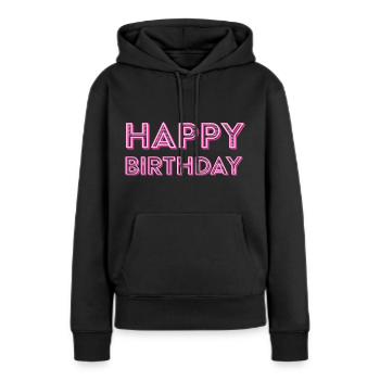 Félicitations Idée cadeau de vœux d’anniversaire - Sweat à capuche Premium bio Femme - noir - Devant - Julia (174cm)