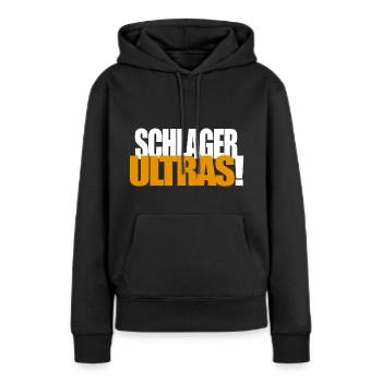 Schlager Ultras, Mikrofon. Musik, Musiker, Lustig - Frauen Premium Bio Hoodie - Schwarz - Vorne - Julia (174cm)