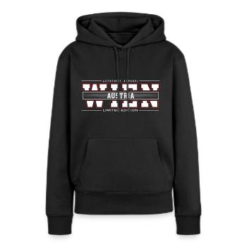 Vienne - Sweat à capuche Premium bio Femme - noir - Devant - Julia (174cm)