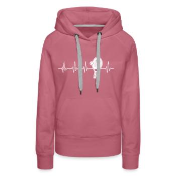 Heartbeat Herzschlag Beach Tennis - Frauen Premium Bio Hoodie - Malve - Vorne - Isabella (175cm)