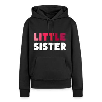 PETITE SŒUR - Sweat à capuche Premium bio Femme - noir - Devant - Julia (174cm)