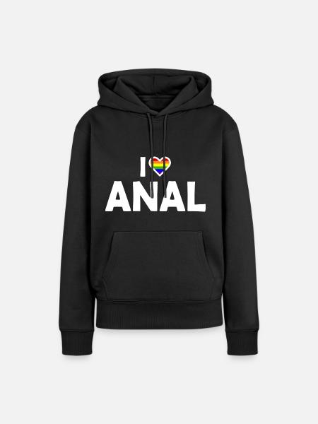 I love anal - Frauen Premium Bio Hoodie - Schwarz