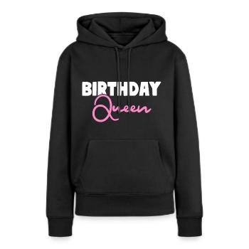 Anniversaire Reine Anniversaire Fille - Sweat à capuche Premium bio Femme - noir - Devant - Julia (174cm)