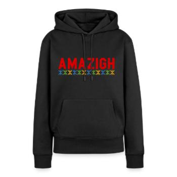 Imazighen Amazigh Berbère - Sweat à capuche Premium bio Femme - noir - Devant - Julia (174cm)