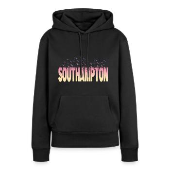 Southampton England UK Stadt Schrift Vögel Skyline - Frauen Premium Bio Hoodie - Schwarz - Vorne - Julia (174cm)
