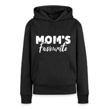LE PRÉFÉRÉ DE MAMAN Le préféré de maman - Sweat à capuche Premium bio Femme - noir - Devant - Julia (174cm)