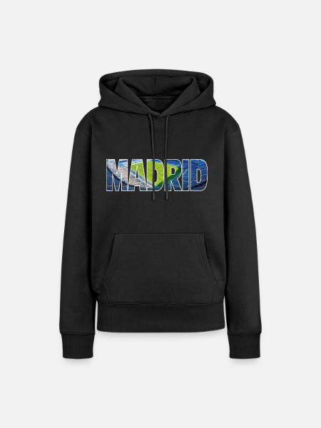 Madrid - Frauen Premium Bio Hoodie - Schwarz