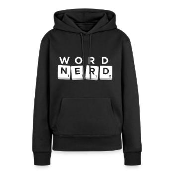 Carreaux De lettres Du Scrabble Nerd - Sweat à capuche Premium bio Femme - noir - Devant - Julia (174cm)