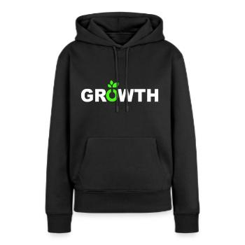 Croissance - Wachstum - Sweat à capuche Premium bio Femme - noir - Devant - Julia (174cm)