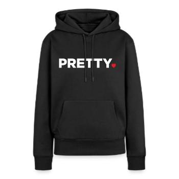 Joli - Sweat à capuche Premium bio Femme - noir - Devant - Julia (174cm)