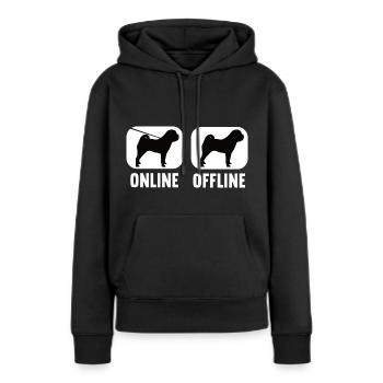 Online Offline Shar Pei Shar Pei Besitzer - Frauen Premium Bio Hoodie - Schwarz - Vorne - Julia (174cm)