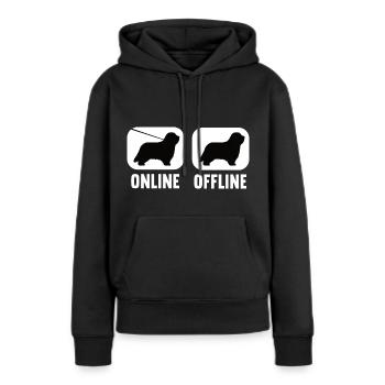 Online Offline Bearded Collie Bearded Collies - Frauen Premium Bio Hoodie - Schwarz - Vorne - Julia (174cm)