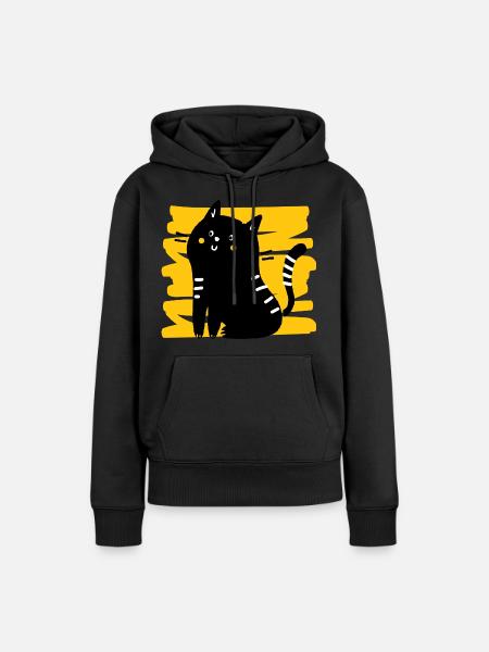Kitty - Frauen Premium Bio Hoodie - Schwarz