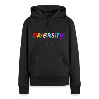 La diversité - Sweat à capuche Premium bio Femme - noir - Devant - Julia (174cm)
