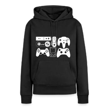 Contrôleur de jeu - Sweat à capuche Premium bio Femme - noir - Devant - Julia (174cm)