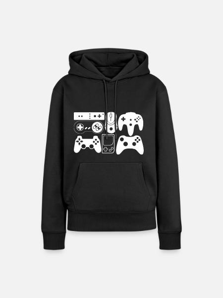 Controller Gaming - Frauen Premium Bio Hoodie - Schwarz