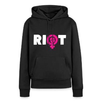 Riot Girl Power - Frauen Premium Bio Hoodie - Schwarz - Vorne - Julia (174cm)